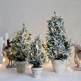 Christmas Decorations 40cm Miniature Tree Small Artificial Sisal Snow Landscape Architecture Trees For Crafts Tabletop Decor