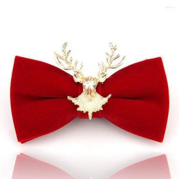 Bow Ties Red Christmas For Men Designers Fashion Black Green Purple Blue Neck Gold Moose Brooch Tie Set Party