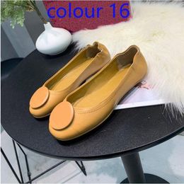 designer Dress Ballet shoes Spring Autumn 100% sheepskin Metal buckle fashion women Flat Egg roll boat shoe Lady leather Lazy dance Loafers Large size 34-41-42 With box4