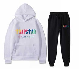 Men's Tracksuits 2022 Autumn/Winter Brand TRAPSTAR Hoodie Sports Sets Fashion Plush Fleece Sweatshirt Sweatpants G221007