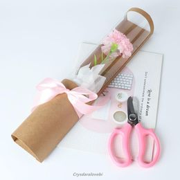 Gift Wrap 5pcs Single Bouquet Packing Teacher's Day Heartbeat Box Packaging Rose Transparent Rectangular Flower