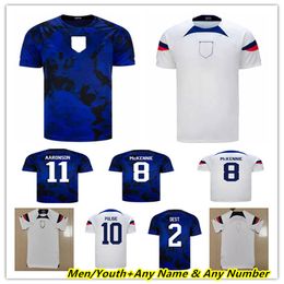 Men 2022 UsAs America World Cup Soccer Jerseys PULISIC DEST MCKENNIE ADAMS REYNA WEAH MORGAN RAPINOE USMNT LLETGET United States Football Shirt Uniforms
