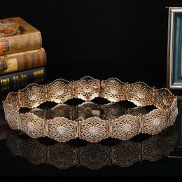 Belts Luxury Moroccan Style Caftan Decorative Belt Hollow Design Diamond Inset Ladies Wedding Dress Waist Chain Jewellery Gift