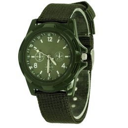 Clássico Dwater prova d'água de quartzo assistir Soldado Exército Canvas Militar Strap Fabric Analógico Relógios Esportes Relógios de pulso