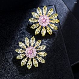 Dangle Earrings GODKI Fun Spring Collection Spin Flower Earring For Women Wedding Party Dubai Bridal Jewellery Boucle D'oreille Femme Gift