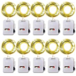 Strings 10X Led Copper Wire Fairy Lights Battery String Party Wedding Indoor Christmas Decoration Garland DIY Navidad