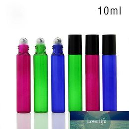 1100PCSlot 10ml Empty Glass Roll On Bottle Blue Green Rose Red Roller Bottles For Essential Oil Aromatherapy Perfumes and Lip Balms