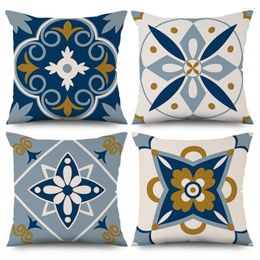 Pillow Case Nordic Style Cushion Cover Yellow Blue Geometric Office Sofa Throw Outdoor Car Pillowcase Home Decor