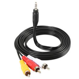 3RCA Male Audio Video AV Cables Connectors Wire 1.2M 3.5mm Jack Plug 3 RCA Cable Cord For Speaker Laptop DVD TV