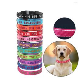 Dog Collars 2 PCS Personalised Nylon Reflective Collar With Embroidery ID Tag For Small And Large Mascotas Perro Accessories