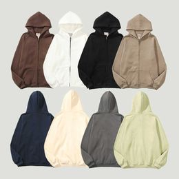 Erkek Hoodies Sweatshirts Yeni büyük boyutlu marka essenti fermuar hırkalı erkek hip hop harajuku mektup yazdırma gündelik pamuk sweatshirt unisex sokak kıyafeti g221008