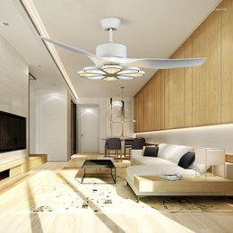 Intelligent Simple Nordic Fan Light Restaurant Living Room Ceiling Lamp Bedroom Frequency Conversion Household Live