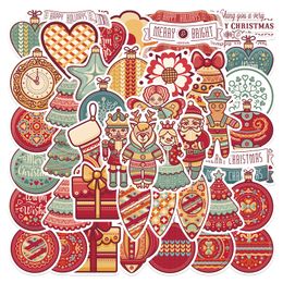 Christmas Stickers 48Pcs Vinyl Waterproof Holiday Party Sticker for Computer Luggage Stationery Greeting Cards Gift Tags Window Christmas Decorations