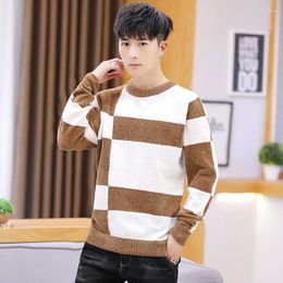 Men's Sweaters Mens Black White Long Sleeve Winter Fashion O-Neck Pullovers Casual Men Sweater