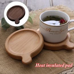 Table Mats Creative Wooden Beech Insulation Mat Household Heat-proof Saucer High-end Atmosphere Coffee Cup