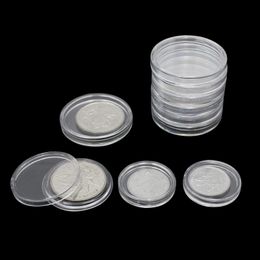 Storage Boxes Bins 10pcs lot Transparent Plastic Coin Holder Collecting Box Case for s Capsules Protection Container 18 40mm 221008