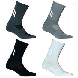 Sports Socks High Quality Reflective Cycling Men Summer Professional Sport Breathable Quick Drying For Night Rinding MTB Road Bicycle