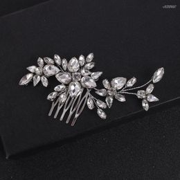 Headpieces Silver Handmade Rhinestone Bridal Headwear Women Hair Jewelry Luxury Comb For Bride Ornaments Clip