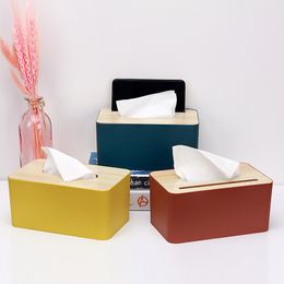 Tissue Boxes Napkins Napkin Holder paper box hold car tissue Boxs with Cover packaging storage decorative Wooden bamboo Container 221008