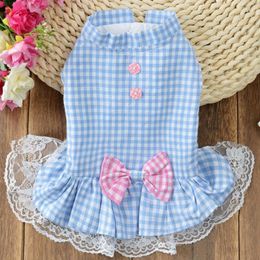 Dog Apparel Pet Wedding Dress Bowknot Designed Summer Lace Tutu For Party