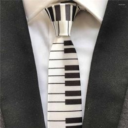 Bow Ties 5cm Men's Classic Musical Neckties Classsic Narrow Piano Keyboard Printed Neck For Men Children Concert Show