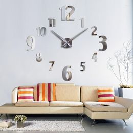 Wall Clocks Sell Well Big Clock Modern Design Acrylic Mirror Diy 3d Stickers Decorative Quartz Watch Study Room