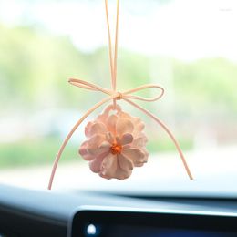 Interior Decorations Scented Ceramic Flower Shaped Home Decoration Aroma Diffuser Hanging Car Air Freshener
