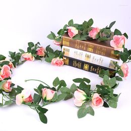 Decorative Flowers 4pcs Artificial For Home Decoration Fake Dried Flower Autumn Wedding Supplies Vine Wall Hanging ZJH057