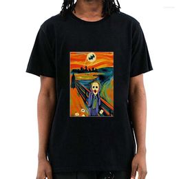 Men's T Shirts Summer Men T-shirt Funny Abstract Painting Print TShirt Woman Daily Wild O-collar Oversized High Quality Hip Hop Unisex