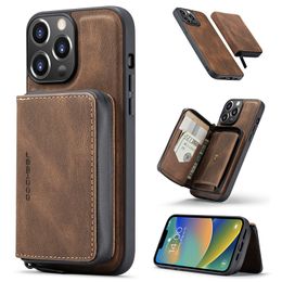 Removable Zipper Phone Cases for Samsung Galaxy A12 A32 A22 A42 A52 A72 A51 5G A71 A52S F12 A13 A33 53 A73 Google Pixel 5A 6A 6 7 Pro Card Slot Leather Wallet Chain Shell