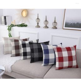 Pillow Thick Cotton Linen Solid Cover Nordic Stripe Plaid Decor Home Car Sofa 45 45cm/30 50cm Throw Pillowcase Year Gifts