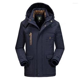 Men's Down Winter Jacket Warm Fleece Casual Outdoor Hooded Parker Thick Coat -30 Degrees Parka Coats