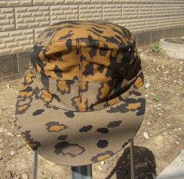 Berets Reproduction WWII GERMAN ELITE OAKLEAF M40 CAMO REVERSIBLE FIELD CAP HAT-IN SIZE Military Store