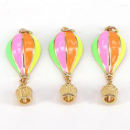 Pendant Necklaces 10Pcs Fashion Air Balloon Charm Enamel Gold Plated Necklace DIY Jewelry Supplies