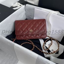 Top famous brand bags Fashion Shoulder Bas handbag Plaid purse Double letter solid buckle Sheepskin caviar pattern Womens luxury Evening Bags