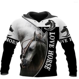Men's Hoodies Mens Horse Fashion Animal 3D Printed Sweatshirts Unisex Harajuku Hip Hop Hoodie Casual Pullover Jacket