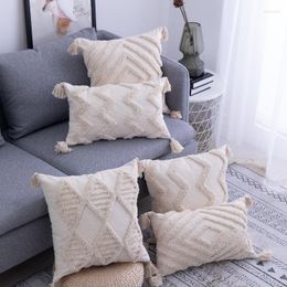Pillow /Decorative Simple Square Tassel European Style Sofa Ins Retro Throw Home Decorative Cover Without Core/Decorat