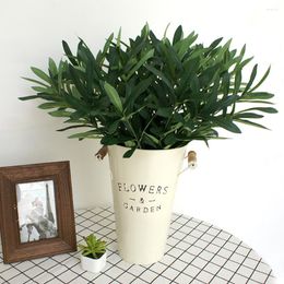 Decorative Flowers Olive Artificial Fake Leaves Greenery Branches Stems Fauxplants Branch Leaftree Arrangement Flower Stem Eucalyptus