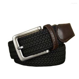 Belts Plus Size Retro Classic Pin Buckle Belt Eyeless Elastic Nylon Lengthened 130cm Men's Canvas