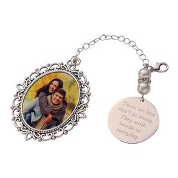 Sublimation Blank Printable metal wreath ornaments Vintage memorial photo charm pendants