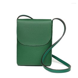 Evening Bags Real Cowhide Leather Women's Mini Messenger Bag 2022 Women Hangbag Purse Girls Phone Genuine Small Shoulder