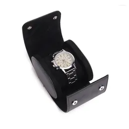 Watch Boxes High-End Black Pu Leather Storage Box Jewellery Packaging Gift Collection