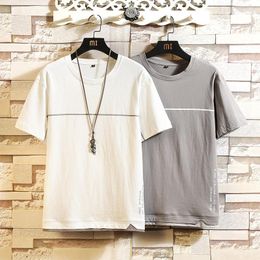 Men's T Shirts Cotton T-shirt Short Sleeved Men's 2022 Summer National Fashion White Trend Half Clothes Bottomed Shirt Top