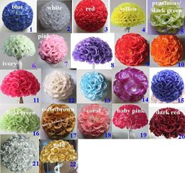 Decorative Flowers SPR 22colors 15cm/ 6 Inch Wedding Decorations Silk Kissing Pomander Rose Balls Bouquet