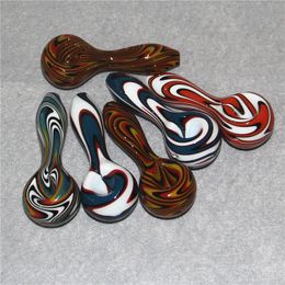 Glass Hand Pipe Pyrex Oil Burner Spoon Dab Rigs 4inch Smoking Accessories Spoon Pipes