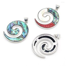 Pendant Necklaces Yachu Natural Freshwater Abalone Shell Round Shape Making DIY Necklace Bracelet Jewellery Gift Accessories Size 40x50mm