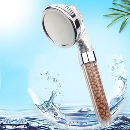 Home Bathroom Shower Head 3 Function High Pressurise Handheld Water Saving Plastic Showers Heads Bathrooms Philtre Spray 200pcs LT083