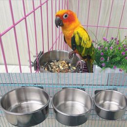 Other Bird Supplies Stainless Steel Feeder Box Parrot Cups Bowls Container For Food Water Feeding Accessories