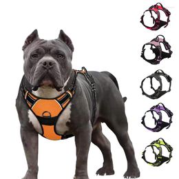 Dog Collars Big Harness Vest Reflective Adjustable Pet Chest Strap Breathable Oxford Soft No Pull For Small Medium Large Dogs Stuff