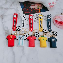 PVC Straps Football Keychains Jerseys Teams Soccer Stars Doll Key Ring Bag Pandent Ornaments DHL/UPS Fast Ship